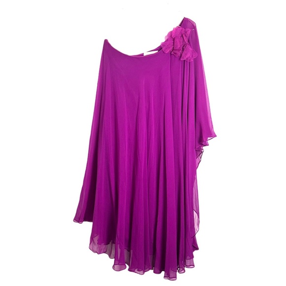 Marchesa Notte Silk One Shoulder Dress Size 0 - Picture 1 of 4